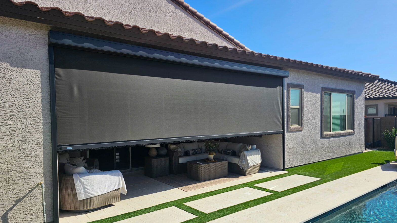 Motorized Screen Installation | Blue Sky Patio Shades